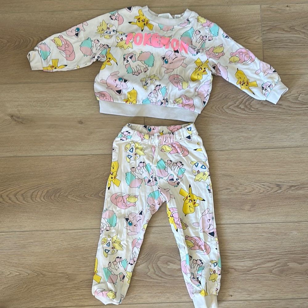 H&M Girl Pokemon Kids matching Set pikachu togepi